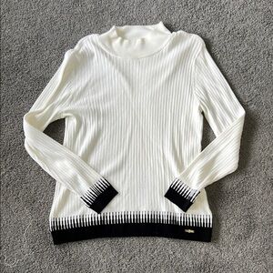 Calvin Klein Elegant White and Black Women's Sweater